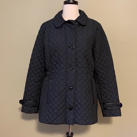 Lands' End Jackets & Blazers - Lands’ End Women’s Small Black Quilted Lightweight Button Down Coat Front Pocket